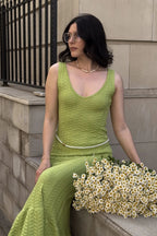 French Style Slimming V-neck Boho Dress