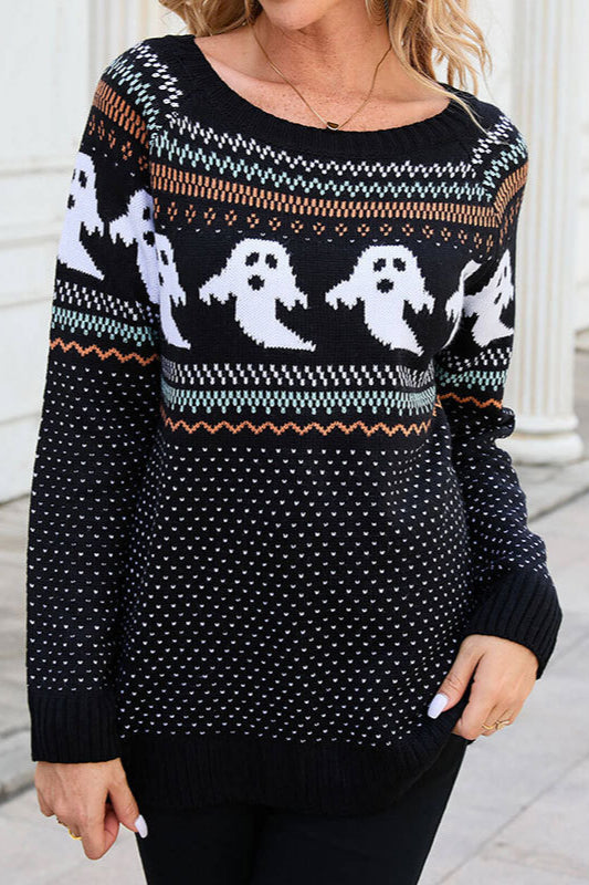 Halloween Polka Dot Ghost Sweater