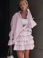 Chic Striped Blouse and Layered Blouse