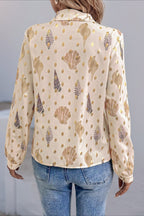 Printed Loose Fit Collared Blouse
