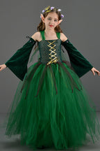 Green Elf Dress Kid Halloween Costume
