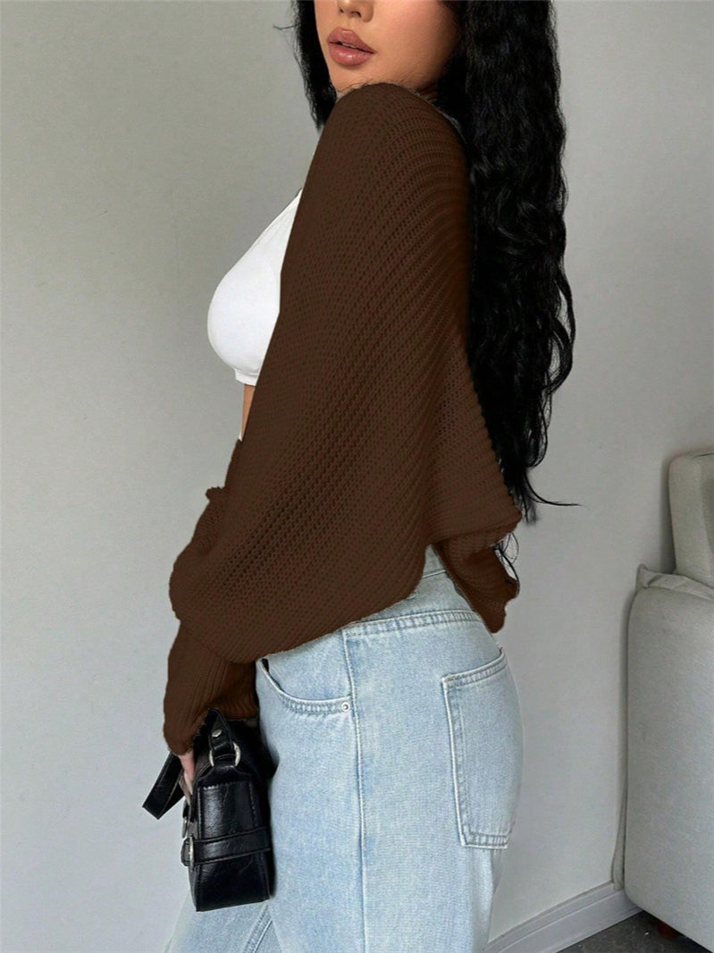 Loose Fit Knit Shrug Cardigan