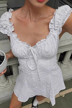 Short Sleeve Ruffled Boho Dress
