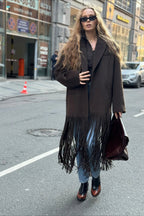 Street Style Fringe Wool Coat