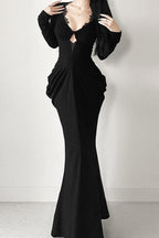 Elegant V-Neck Waist Bodycon Maxi Dress