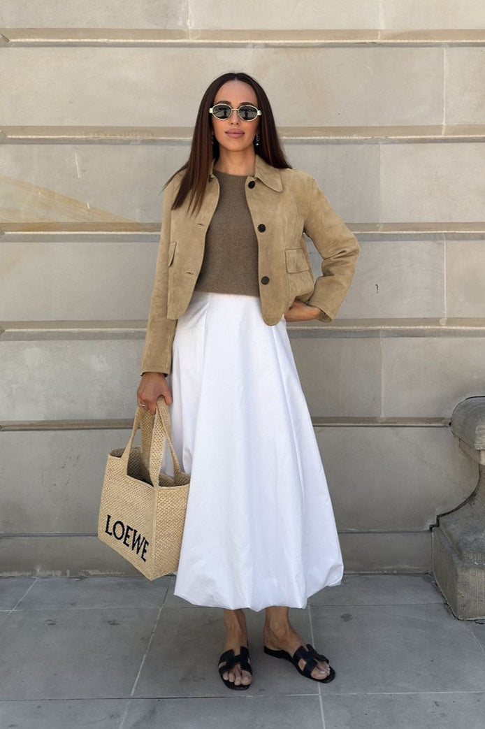 Lapel Faux Suede Short Coat