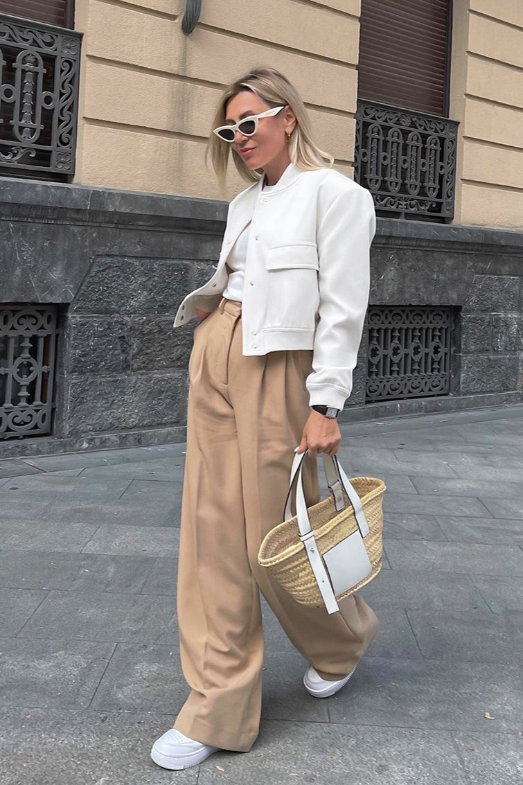 Chic Woolen Baseball Jacket