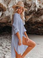 Textured Beach Cover Up Blouse