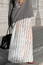 Vintage Lace Hollow Midi Skirt