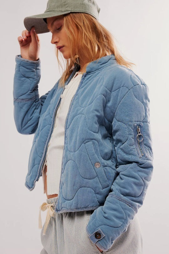 Vintage Urban Casual Quilted Stand-Collar Coat