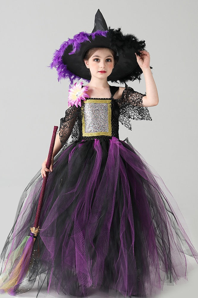 Spider Sleeve Dress Kid Halloween Costume