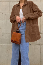 Fashionable Brown Suede Jacket