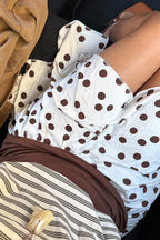 Polka Dot Colorblock Asymmetrical Mini Skirt