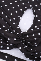 Black and White Polka Dot Slim Fit Crop Top