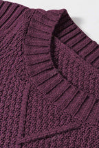 Vintage Textured Knit Midi Sweater