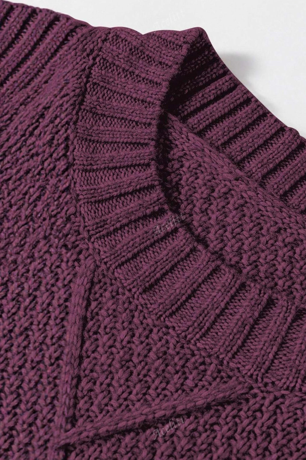 Vintage Textured Knit Midi Sweater