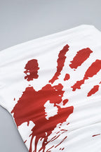 Halloween Blood Stain Print Off-Shoulder Maxi Dress