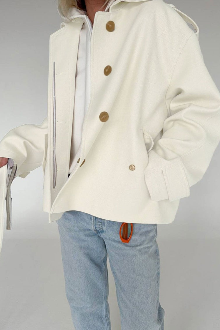 Lapel Faux Suede Drape Jacket