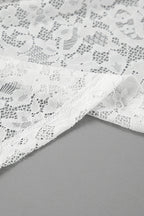 White Lace Sheer High Waist A-Line Skirt