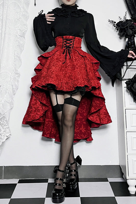 Lace-Up High Waist Mermaid Skirt