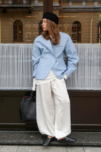 Street Casual Blue Blazer Coat