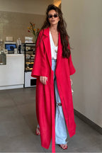 Long Sleeve Cotton Linen Shirt Coat