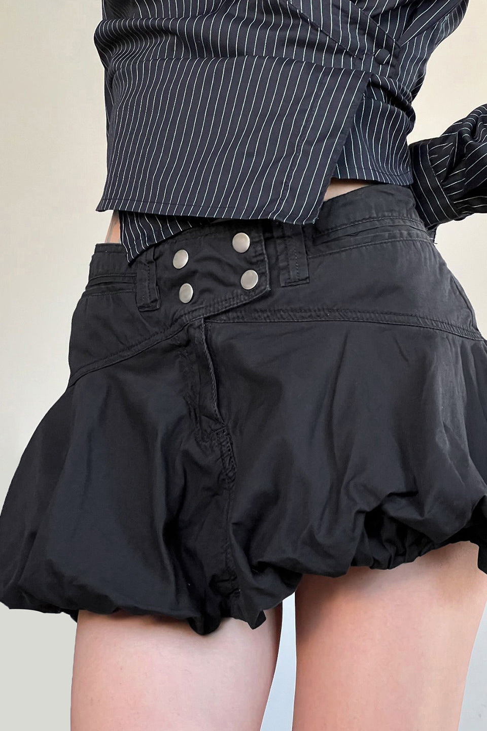 Button Detail High Waist Tulip Skirt