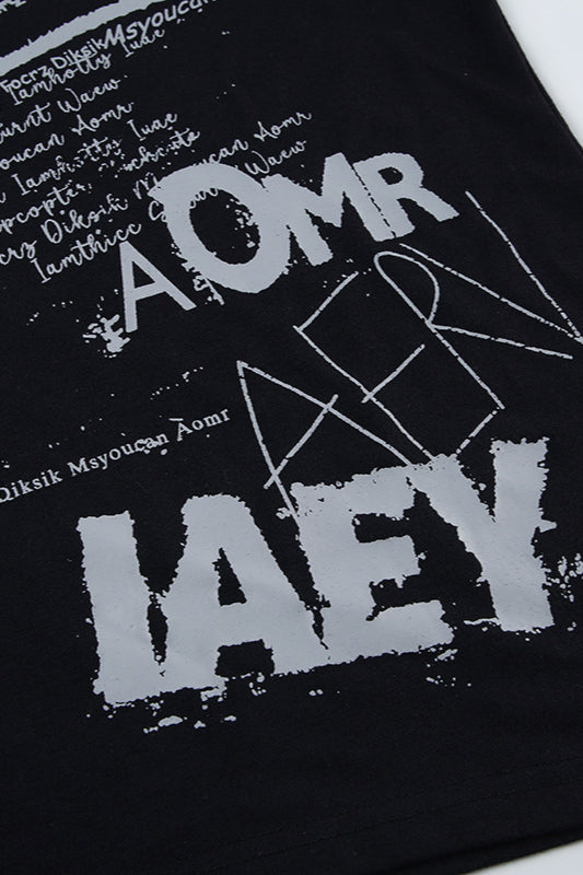 Off Shoulder Letter Print T-shirt