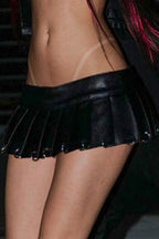 Punk Metal Detail Pleated Skirt