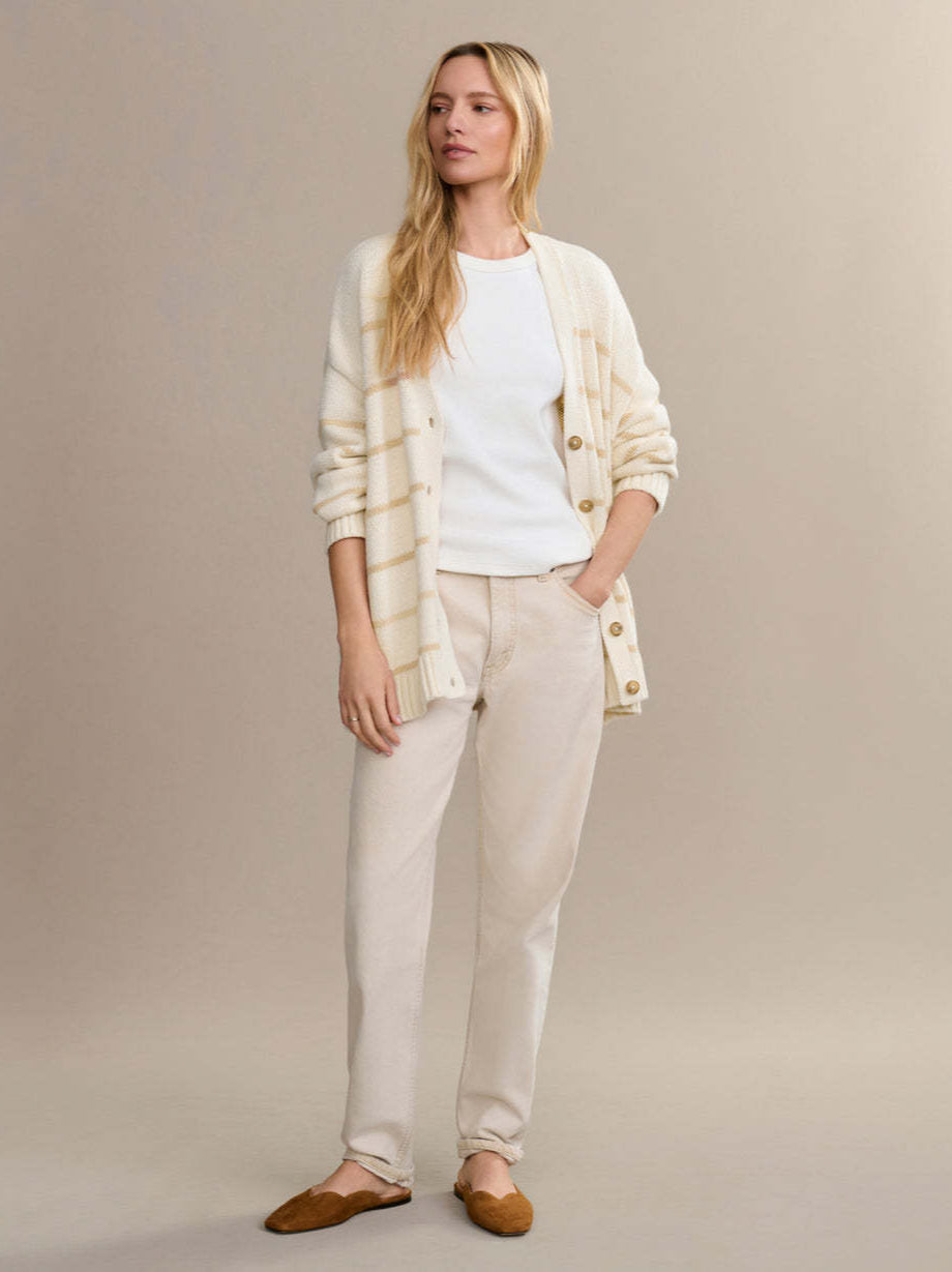 Striped Loose Knit Cardigan