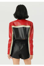 Cropped Moto Faux Leather Coat