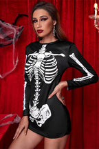 Sexy Skeleton Party Bodycon Mini Dress