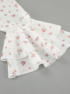 Floral Ruffled V-Neck Slim Fit Blouse