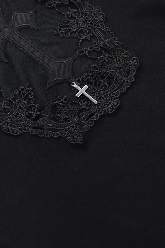 Cutout Cross Long Sleeve T-shirt