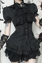 Lace Panel Fitted Gothic Blouse