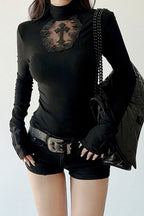 Cutout Cross Long Sleeve T-shirt