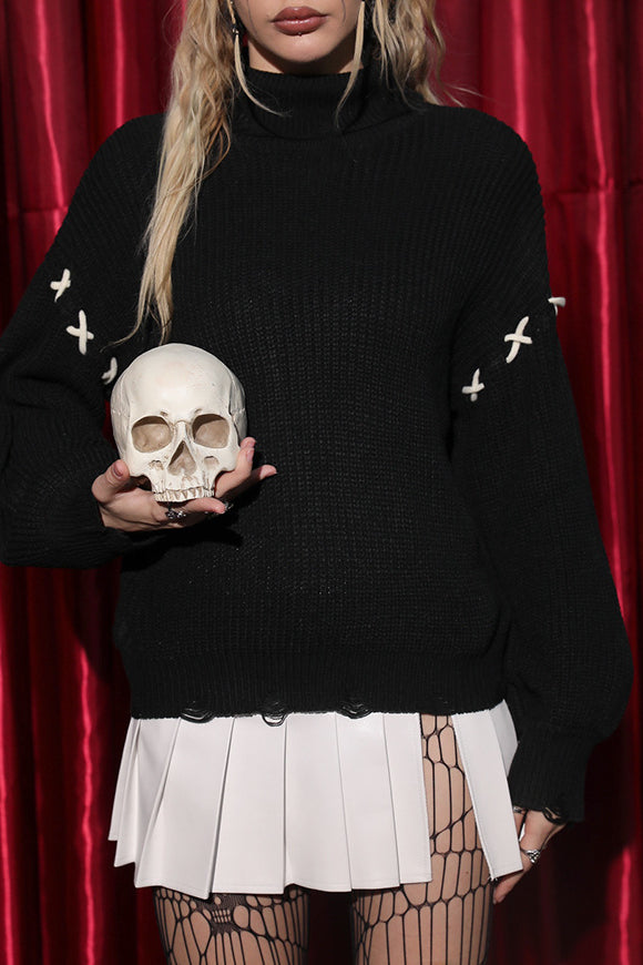 Slouchy Knit Minimalist Black Sweater