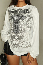 Graphic Long Sleeve Casual T-shirt