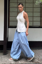 Cotton Lantern Wide Leg Pants