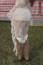 Ruffled Lace Asymmetrical Skirt