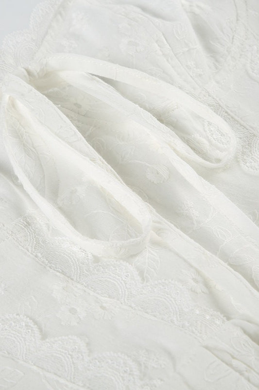 Fitted Lace Halter Boho Dress