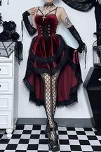 Gothic Lace-Up Waist Halloween Dress