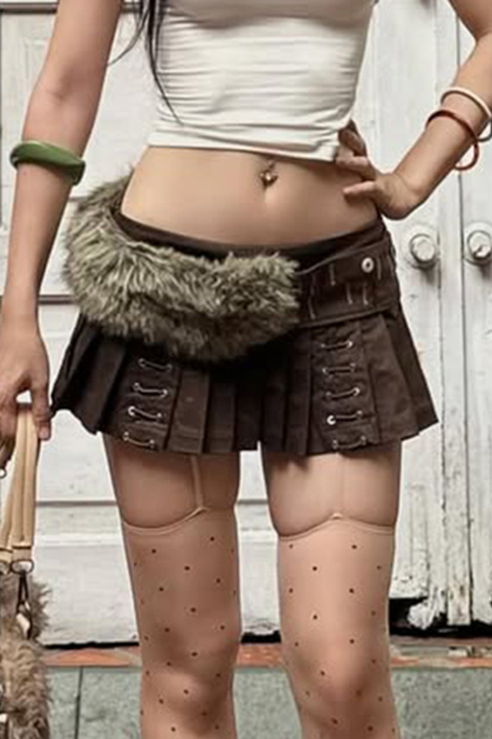 Y2K Low Rise Pleated Mini Skirt