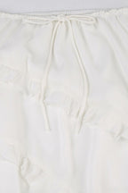 Romantic Ruffle High-Slit Skirt