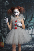 Scary Clown Tutu Dress Kid Halloween Costume