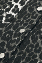 Leopard Print Long Sleeve Open Front Coat
