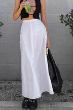 French Style High Waist Straight Midi Skirt