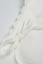 White Lace Trim Tiered Mini Skirt