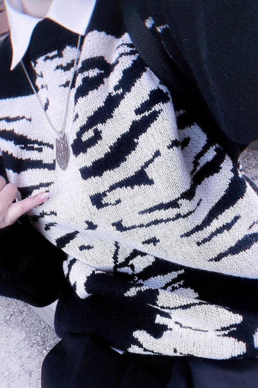 Casual Skeleton Graphic Knit Sweater