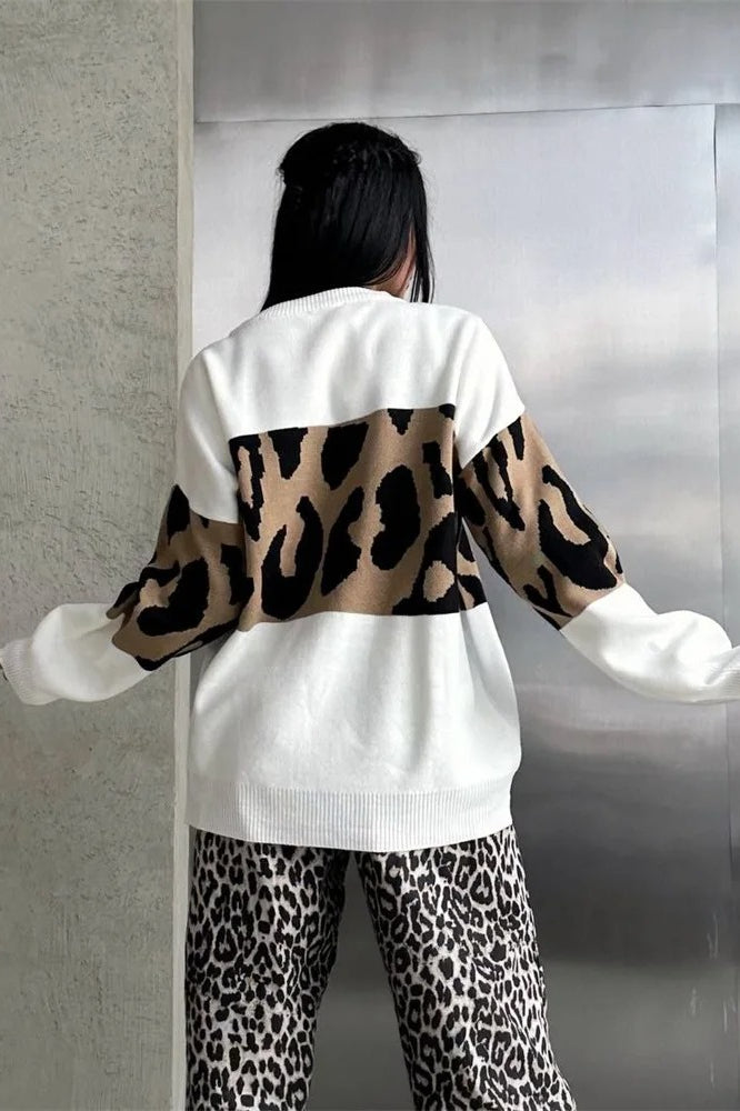 Vintage Leopard Knit Sweater